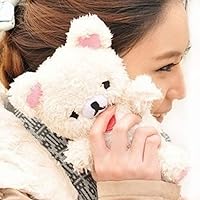 Compatible with iPhone 15 Pro Max Case Cartoon 3D Bear Furry Plush Fuzzy Fur Hair Lovely Cool Protective Cover Fluffy Fashion Luxury Winter Warm Case White
