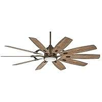 F864L-HBZ Barn 65 Ceiling Fan with LED Light and DC Motor, Brown Heirloom Bronze Finish