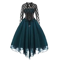 Christmas Cocktail Dress Lace Bridesmaid Wedding Party Formal Pegeant Tulle Ball Gowns High Waist Princess Dress