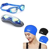 Aegend Swim Goggles & Swim Caps