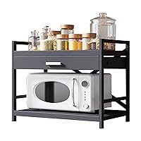 Microwave Storage Rack Microwave Oven Rack Shelf with Drawer Microwave Stand with Storage for Kitchen Counter Organiser Printer Stand Stand