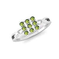 Brilliant-Cut Peridot Round 2.00mm Promise Ring | Sterling Silver 925 With Rhodium Plated | Ring For Women & Girls | Beautiful Design Ring For Gift For Her, Birthday.