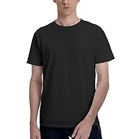Anime T Shirt Mens Round Neck Tee Cotton Short Sleeves Tops Black
