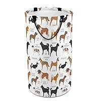 Working Watching Dog Breeds Printed Laundry Basket Large Clothes Hamper Collapsible Laundry Bin with Handles for Home Dorm