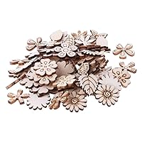 Wood Flower Leaf Cutouts Unfinished Wooden Pieces for DIY Crafting Ornament Decoration 1.9cm 100PCS Wedding Decoration