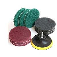 11PCS 4 / 5inch Cleaning Polishing Scrub Pads Abrasive Disc Connecting Rod Kit, 4 INCH, Green