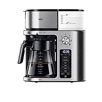 Braun MultiServe Plus 10- Cup Pod Free Drip Coffee Maker, 7 Brew Sizes/Hot & Cold Brew & Hot Water for Tea, KF9370SI