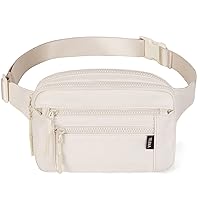 Telena Belt Bag for Women with 5 Zipper Fanny Pack for Women White