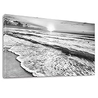 Large Black White Ocean Sea Beach Bathroom Wall Art Canvas Artwork Framed Picture Painting for Office Bedroom Living Room Decor -20