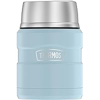 THERMOS Stainless King Vacuum-Insulated Food Jar with Spoon, 16 Ounce, Matte Powder Blue