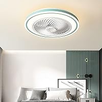 Ceilifans, Silent Fan with Ceililight and Remote Control 3 Speeds Bedroom Led Fan Ceililight with Timer Modern Liviroomt Ceilifan Light/Green