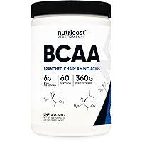 BCAA Powder 2:1:1 (Unflavored, 60 Servings) - Vegetarian, Non-GMO, Gluten Free, Branched Chain Amino Acids