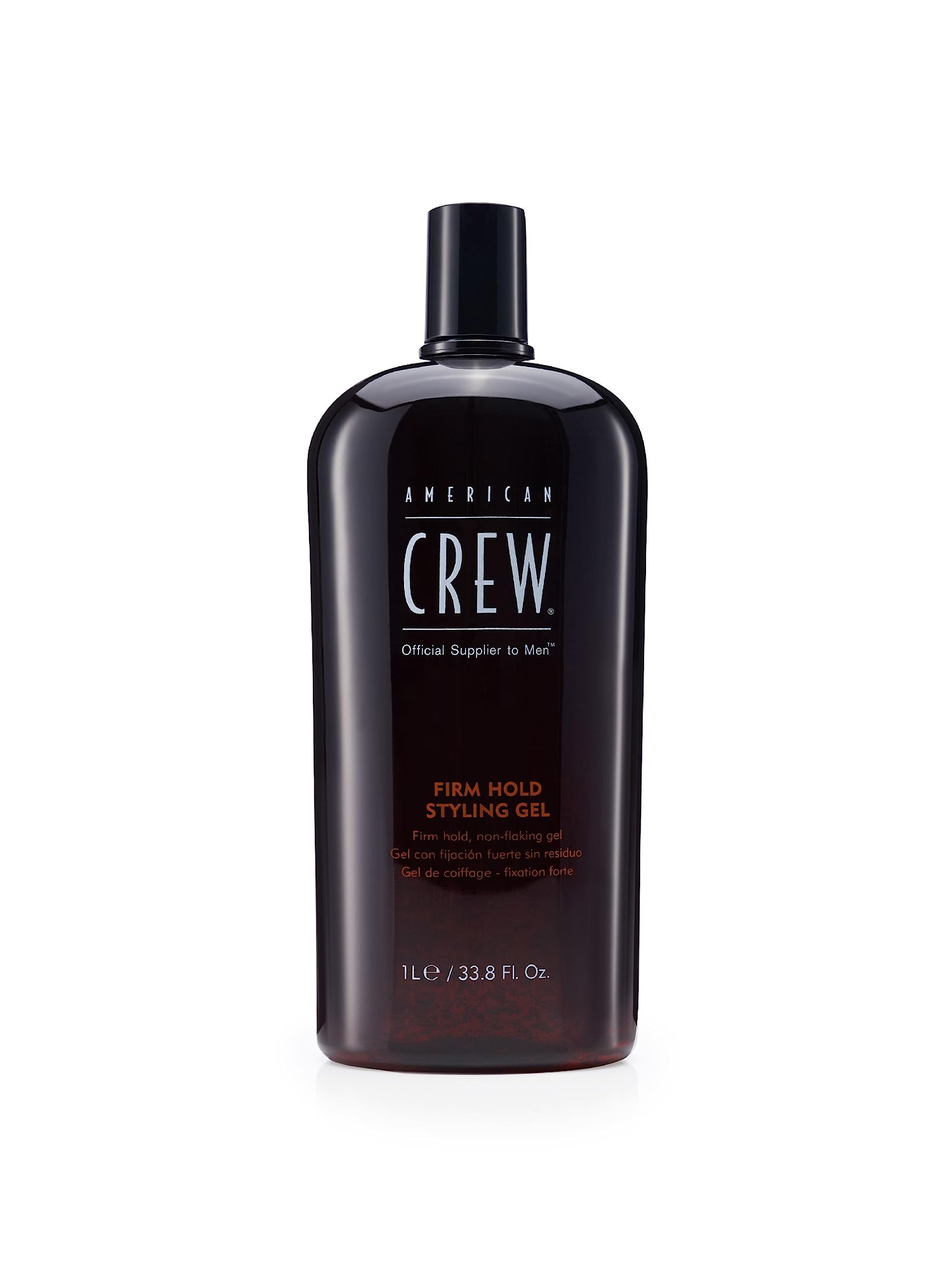 American Crew Men's Hair Gel, Firm Hold, Non-Flaking Styling Gel, 33.8 Fl Oz