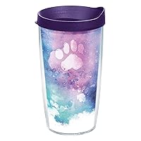 Paw Prints Made in USA Double Walled Insulated Tumbler Travel Cup Keeps Drinks Cold & Hot, 16oz, Classic