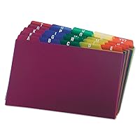 Oxford Poly Index Card Guides, Alphabetical, A-Z, Assorted Colors, 5