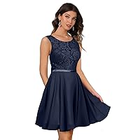 MllesReve Junior Homecoming Dresses Short Chiffon Lace Bodice Beaded Teens Prom Dresses with Pockets