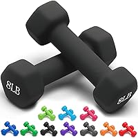 Portzon Weights Dumbbells 10 Colors Options Compatible with Set of 2 Neoprene Dumbbells Set,1-15 LB, Anti-Slip, Anti-roll, Hex Shape