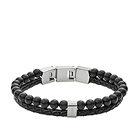 Fossil Men's Stainless Steel and Genuine Leather and/or Beaded Bracelet for Men