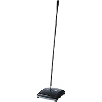 Rubbermaid Commercial Products Dual Action Mechanical Sweeper, 7.5-Inch Sweeping/Cleaning Path, Black, Reaches Low Under Furniture in Home on Hardwood Surfaces/Carpets/Rugs/Floors
