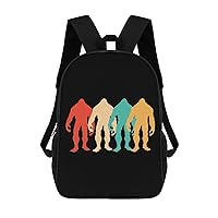 Retro Bigfoot Sasquatch Durable Adjustable Backpack Casual Travel Hiking Laptop Bag Gift for Men & Women