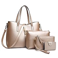 Handbags for Women Top-handle Shoulder Bags Tote Satchel Hobo 4cs Purse Set Clutch