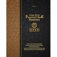 Large Print Password Book Seniors: 8.5