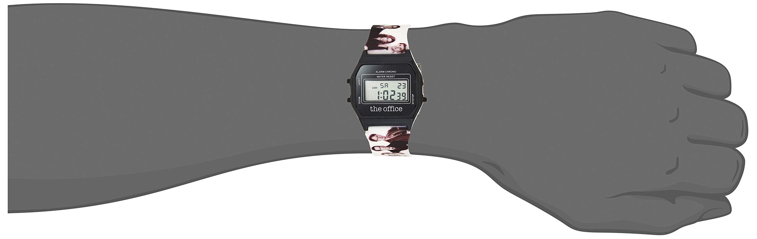 Accutime The Office Quartz Unisex Watch - Men and Women Watch - Digital Inddor/Outdoor Watch, LCD Display Face Dial, The Office Cast of Characters Printed on Black Watch Band