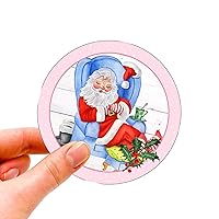 100 Pcs Christmas Stickers Christmas Gift Tags Santa Claus and Holly Stickers Christmas Decorations Stickers for Water Bottles Laptop Envelope Seals Goodie Bags Christmas Party Decorations