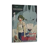 Posters Princess Mononoke Anime Poster Canvas Painting Wall Art Poster for Bedroom Living Room Decor 08x12inch(20x30cm)