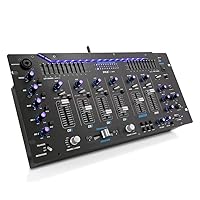 6 Channel Mixer DJ Controller with Bluetooth, Professional Sound Digital Mixing System with LED Illumination, Slider Controls, Speed Control, 10 Band Equalizer 5U Rack Mount System