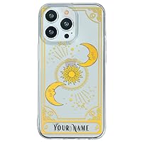 Case Compatible with iPhone 15 Pro Personalized with Your Name Tarot Cards Astros, Protector Compatible with iPhone 15 Pro Customizable, Case Customized Horoscope Shockproof TPU. Clear