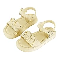 Girl Shoes Summer New Solid Rubber Soft Sole Metal Buckle Children's Fashion Casual Flat Bottom Cute Heels for Kids