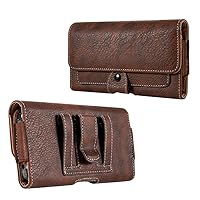 Leather Holster for Pixel 8 7, iPhone 15, 15 Pro, 14, 14 Pro, 13, 13 Pro, 12, 12 Pro, 11, 11 Pro, Galaxy S24 S23 S22 S21 S20 A10e S10e, Belt Clip Case Pouch ID Card Holder