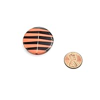 Acrylic Coin Beads | Black Striped Resin Focal Beads | Large Hole Beads | Colorful Beads | Focal for Necklace | Orange
