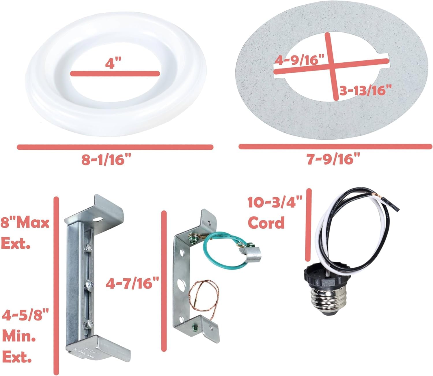 Aspen Creative 21067-11, Recessed Lighting Converter Kit, 8