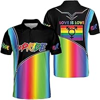 Personalized Name LGBT Men & Women Polo Shirt S-5XL, LGBT Polo Shirt Mens, LGBT Shirts for Women (Style 7, Bird-Eye Pique) Multi