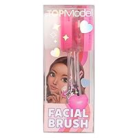TOPModel Beauty and Me 12838 Pink Heart Shaped Face Brush with Transparent Handle and Confetti with Brush and Silicone Side