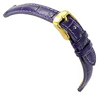 12mm DB Baby Crocodile Grain Violet Padded Stitched Watch Band Strap