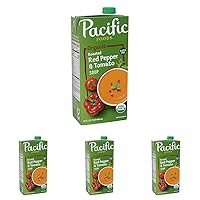 Pacific Foods Organic Creamy Roasted Red Pepper & Tomato Soup, 32 Ounce Resealable Carton (Pack of 4)