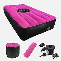 BBL Bed Mattress-Post Surgery Supplies Inflatable BBL Bed with Hole After Surgery Recovery Flocked Top Brazilian Butt Lift Pillow with Air Pump for Sitting Sleeping