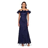 Adrianna Papell Women's Floral Ruffle Gown