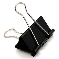 Coofficer Extra Large Binder Clips 2-Inch (24 Pack), Big Paper Clamps for Office Supplies, Black
