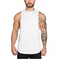 Men's Fitted Muscle Stringer Vest Cut Open Sides Workout Tank Tops Gym Bodybuilding T-Shirts