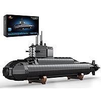 JMBricklayer Nuclear Submarine Building Sets - Military Submarine Toys with Lights, WW2 History Collectible Home Decor Battleship Construction Set, Birthdays for Boys Men Adults