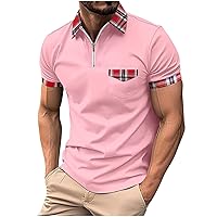 T Shirts for Man 2024 Summer Cooling Lapel Neck Short Sleeve Polos with Pocket Tennis Soprts 3 Button Tee
