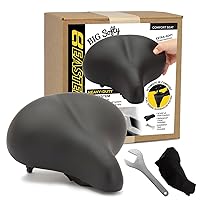 Big Soft Cushion Bike Seat for Seniors - Indoor Spin – Stationary & Exercise Bikes – Large Wide and Padded Bicycle Saddle for Men and Women. The Most Comfortable Replacement for Your Beach Cruiser.