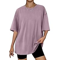 Trendy Queen Womens Oversized T Shirts Loose Fit Cotton Crewneck Short Sleeve Tops Summer Casual Blouse 2023 Y2K Basic Tee