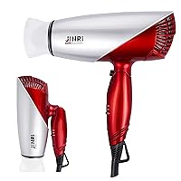 1875w Hair Dryer Dual Voltage Blow Dryer Dc Motor Foldable Handle Negative Ionic Function Speed Settings (Hight-Off-Low) Cool Shot Button Ceramic Tourmaline Air Outlet Grill 1.8m Salon Power Cord