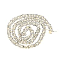 The Diamond Deal 10kt Yellow Gold Mens Round Diamond 24-inch Curb Link Chain Necklace 11-1/2 Cttw