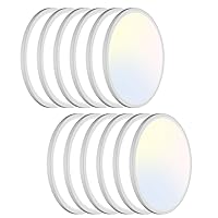 libtit 13 Inch Led Flush Mount Ceiling Light Fixtures,3200lm 28W 3 Color 3000K 4500K 6000K Selectable, Low Profile Thin Surface Mount Lighting Fixture for Bathroom Kitchen Office (White, 12 Pack)